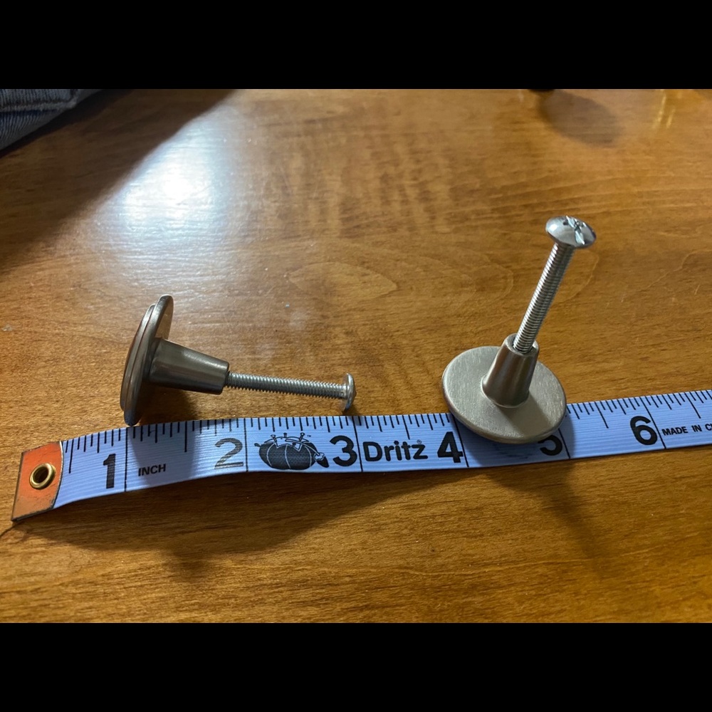 2- silver drawer pulls/knobs
